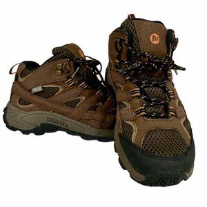 Merrell Moab 2 Brown Hiking Boots Shoes Sneakers Waterproof Youth Boys  - Sz 12
